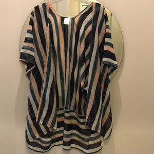 Sheer beach coverup striped S/M